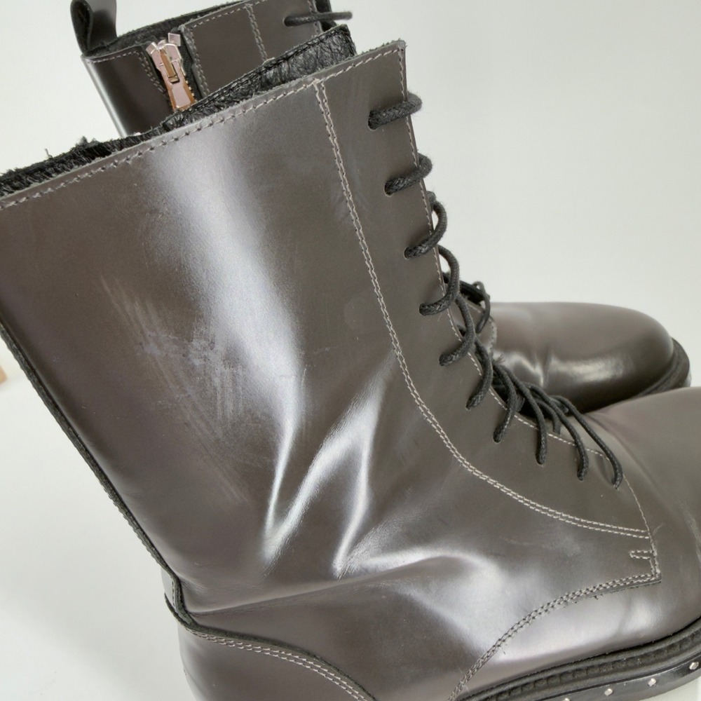 Barney's New York Taupe Lace Up Combat Boots Size 35 - Picture 6 of 8